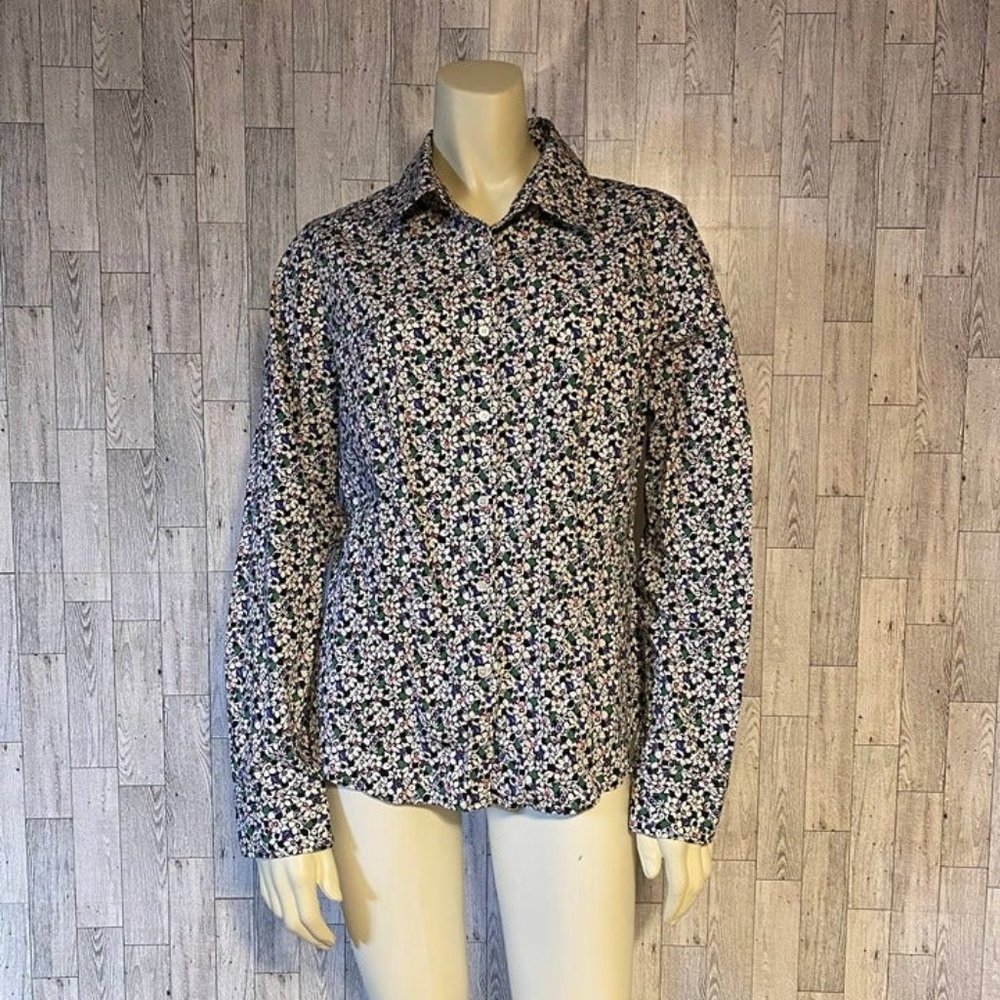 Talbots Floral Button Down Blouse Size 12